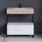 Modern  Console Vanity, Travertine Style Sink, 35